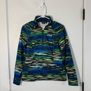 Cute FILA Sport 1/4 Zip Animal Print Sweatshirt XS